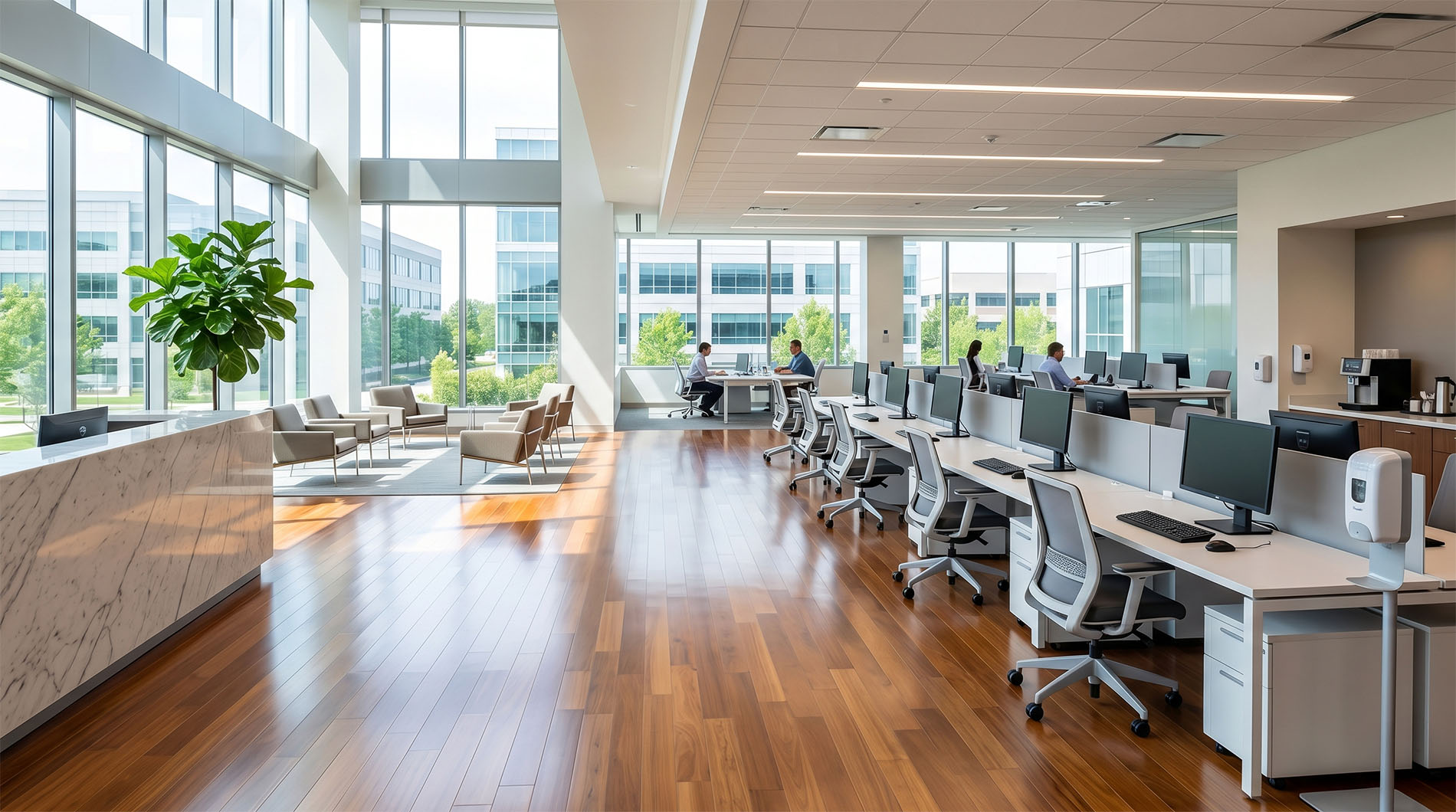 commercial cleaning crew detailing office buildout